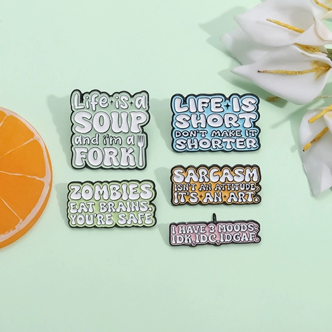 Épingles En Émail Citations Sarcastiques Drôles Alliage De Zinc Badges De Revers Pour Sacs À Dos Vestes Bijoux De Mode Broches Accessoires Unisexes