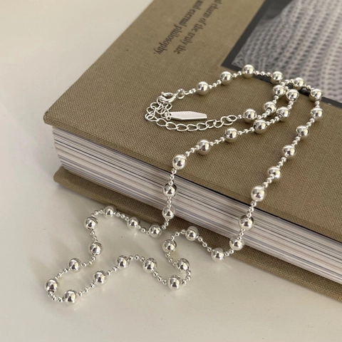 Minimalistische 925 Sterling Silber Perlenkette Verstellbar Für Damen Koreanischer Stil Einfacher Schmuck
