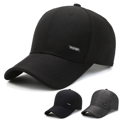Men Baseball Cap Breathable Polyester Cotton Adjustable Sun Hat For Outdoor Casual Sports Fashion Style Metal Tag