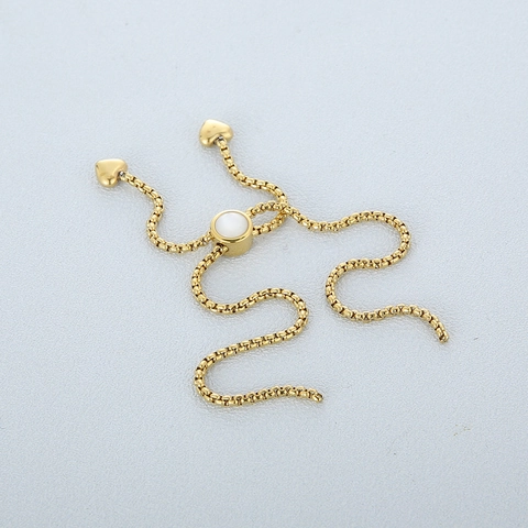Cadena Deslizante Ajustable De Acero Inoxidable Para Pulsera Accesorios De Joyería DIY Con Corazones