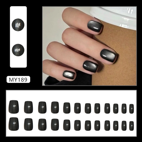 Unghie Finte Effetto Occhio Di Gatto Nero Magnetico Forma Quadrata Rotonda Plastica ABS Elegante Alla Moda Quotidiano Donna