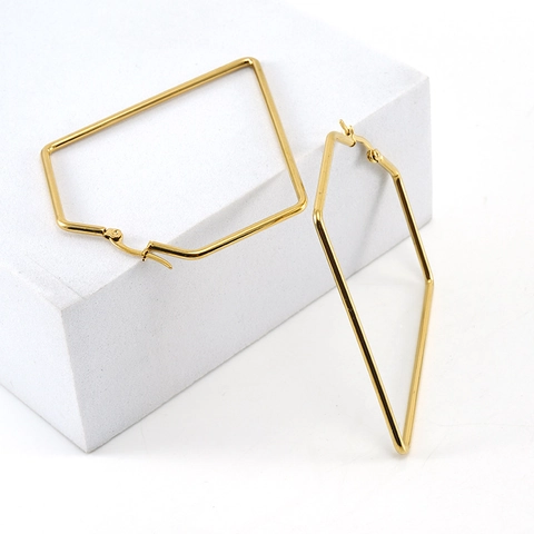 Orecchini A Cerchio Geometrici Placcati In Oro 18K Acciaio Inossidabile Pentagono Irregolare Gioielli Di Moda Per Donne