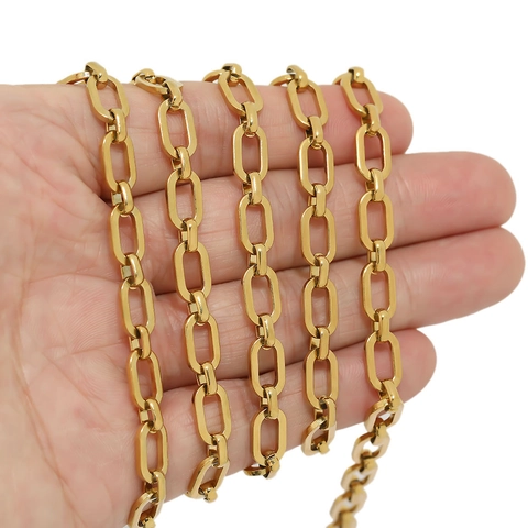 Catena A O In Acciaio Inossidabile Croce Appiattita Accessorio Per Creazione Gioielli DIY Hip Hop Moda Collana Bracciale
