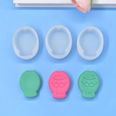 Visvormige Siliconen Mal Cartoon Taiyaki Cake Chocolade Decoreren Gereedschap Voor DIY Zeep Kaars Maken Anti Aanbak