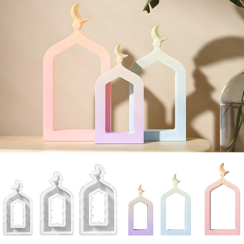 Bogentür Silikonform Islamischer Ramadan Stil Mond Für DIY Harzguss Kerzenherstellung Gips Ornament Basteln