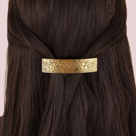 Pasador De Pelo Con Nudo Celta Vintage Aleacion Oro Plata Antiguo Largo Geometrico Horquilla Accesorio Mujeres