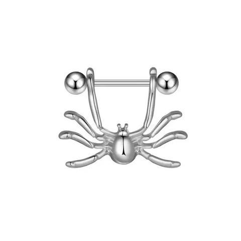 Spider Heart Nipple Rings Stainless Steel Barbell Piercing Jewelry Gothic Punk Accessories For Women