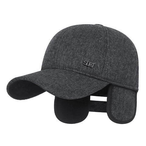 Herren Winter Baseballkappe Mit Ohrenklappen Fleece Gefüttert Warm Verdickte Baumwolle Outdoor Verstellbarer Hut
