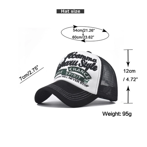 Cappello Trucker Vintage Ricamo Tridimensionale Maglia Berretto Da Baseball Cotone Patchwork Cappello Da Sole Regolabile Unisex