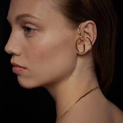 Pendientes De Acero Inoxidable 304 Línea Torsida Irregular Diseño Geométrico Hipoalergénico Impermeable Joyería De Moda Para Mujer