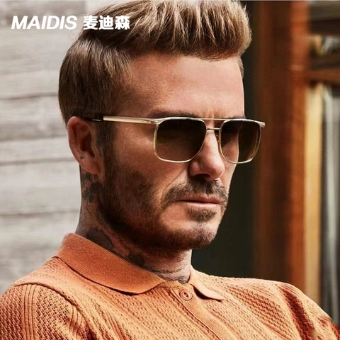 Square Sunglasses Metal Frame Double Bridge UV Protection Outdoor Driving Vintage Fashion Trend For Men