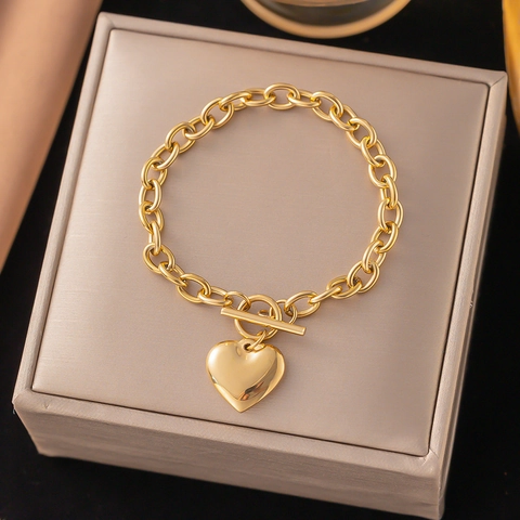 Vintage Harthanger Knevelsluiting Halsketting Armband Legering Goud Zilver Verguld Dikke Ketting Mode Sieraden Dames