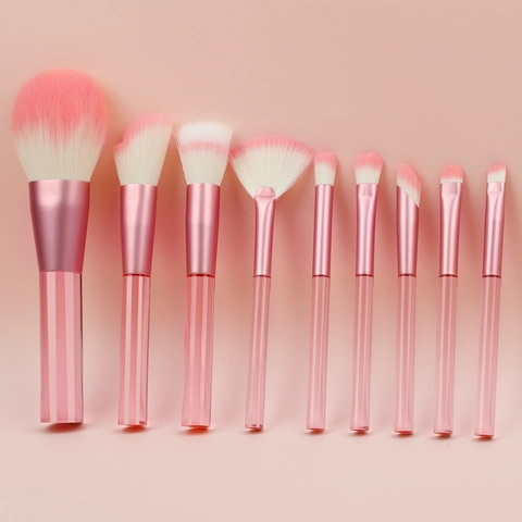 Make-up Pinsel Set Professionelle Synthetikfaser Borsten Aluminiumrohr Gerippter Transparenter Griff Weiche Beauty Tools