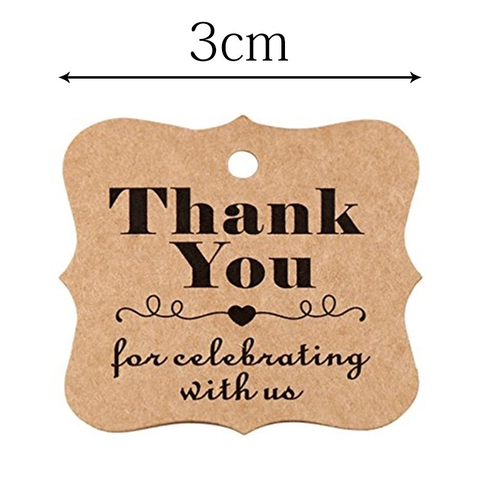 Kraft Paper Gift Tags With Hemp Rope Thank You Handmade Labels For Wedding Party Gift Wrapping Rustic Decor