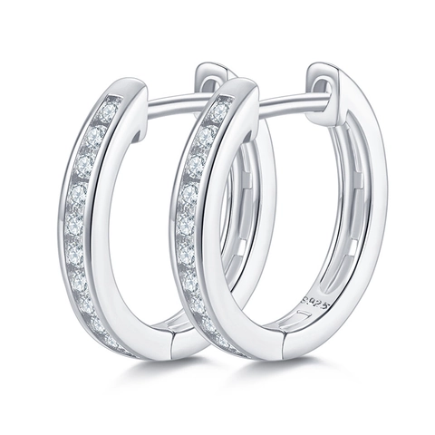 Pendientes de Aro de Lujo en Plata de Ley 925 Moissanita para Mujer Chapados en Oro Rosa Oro Redondos Joyería de Moda