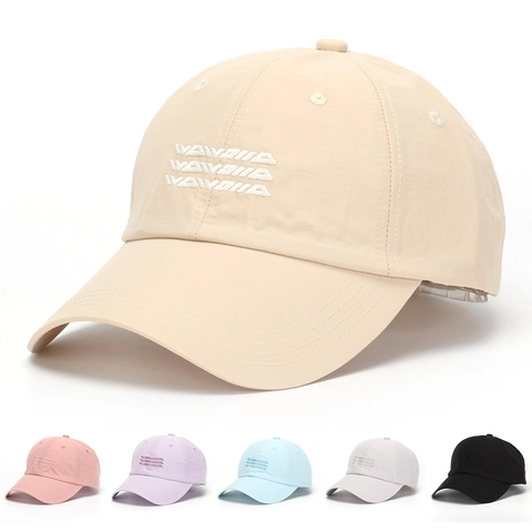 Baseball Cap Polyester Quick Dry Embroidery Letter Wide Brim Outdoor Sports Sun Hat For Men Women Adjustable