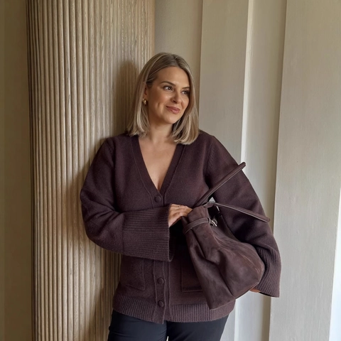 Cardigan En Tricot Et Écharpe Femmes Col En V Manches Longues Boutonné Pull Polyester Spandex Automne Hiver