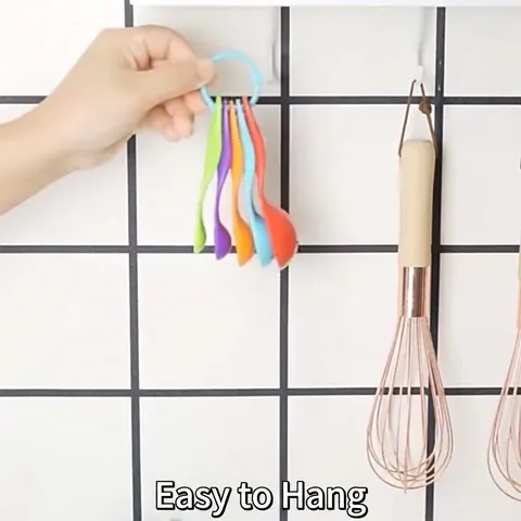 Cucchiai Dosatori In Plastica Colorata Doppia Scala Strumenti Da Cucina Con Anello Di Memoria Rimovibile Per Polvere Liquida