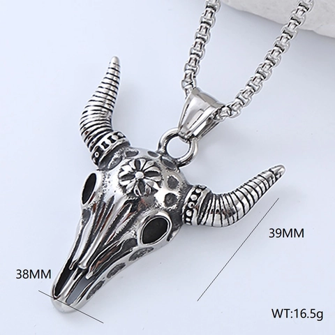 Collana Con Ciondolo In Acciaio Inossidabile Vintage Animale Teschio Croce Punk Hip Hop Gioielli Per Uomo Donna Streetwear