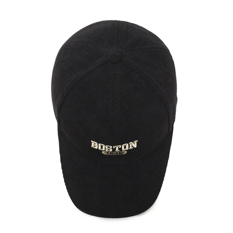 Corduroy Baseball Cap Boston 1630 Embroidered Retro Adjustable Sun Hat For Men Women Autumn Winter Outdoor Warm Casual