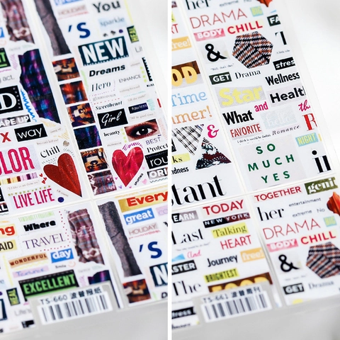 Retro Pop Art Nail Stickers Ultra Thin Matte Transparent Adhesive Decals Vintage Newspaper Collage Style DIY Manicure Decor