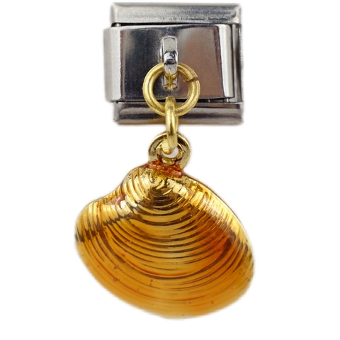 Abalorio Italiano Eslabón Modular Concha Estrella De Mar Perla Artificial Acero Inoxidable 316L Esmalte Joyería DIY Estilo Marino