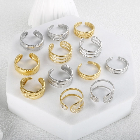 Minimalistische Geometrische Roestvrijstalen Open Ring Voor Dames Verstelbaar Hartvorm Hol Meerlagig Chique Sieraden