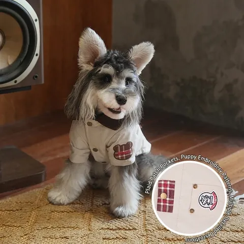 Pet Dog Jacket Winter Warm Coat Windproof Windbreaker With Corduroy Collar Leash D-Ring For Small Medium Dogs Outwear