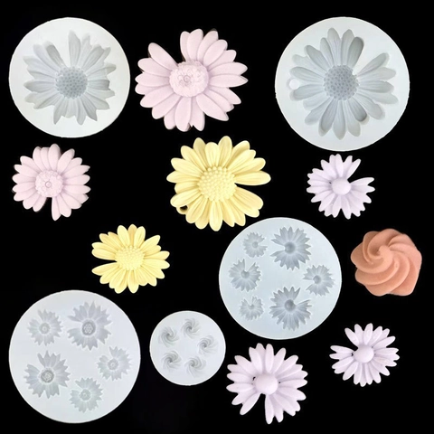 Daisy Flower Silicone Mold For DIY Baking Fondant Cake Decoration Chocolate Resin Craft Pudding Soap Making Flexible Translucent