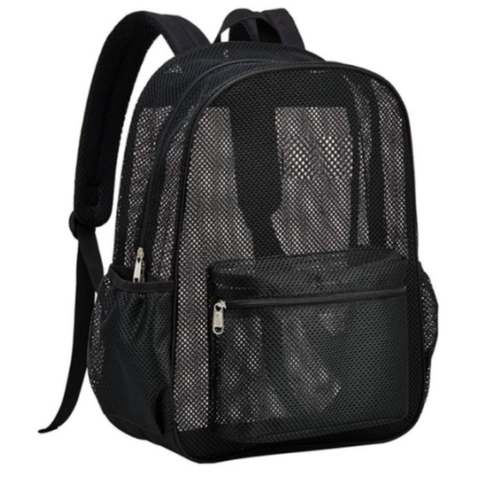 Breathable Mesh Backpack Lightweight Polyester Transparent Shoulder Bag For Beach Travel Outdoor Sports Unisex