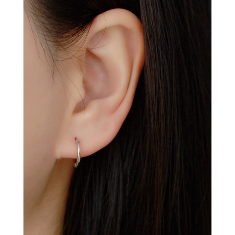 Twisted Rope Hoop Earrings 925 Sterling Silver Minimalist Geometric High Polish Huggie Line Jewelry For Women