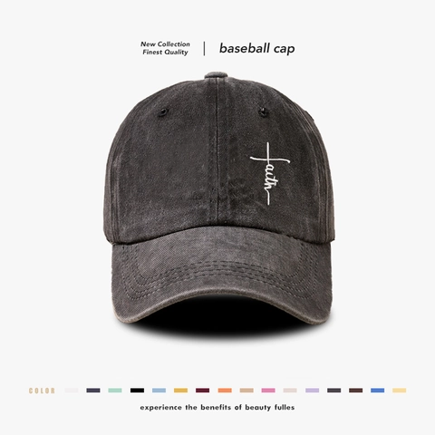 Cappello Da Baseball In Cotone Lavato Con Ricamo Faith Croce Berretto Da Sole Regolabile Per Uomo Donna Esterno