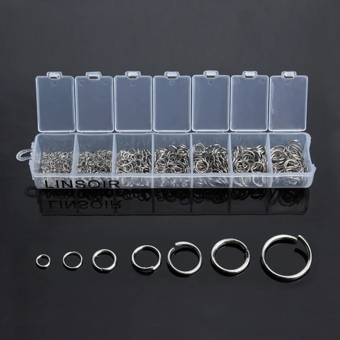 Stainless Steel Open Jump Rings Assorted For DIY Jewelry Making Necklaces Bracelets Connectors With Clear Storage Case