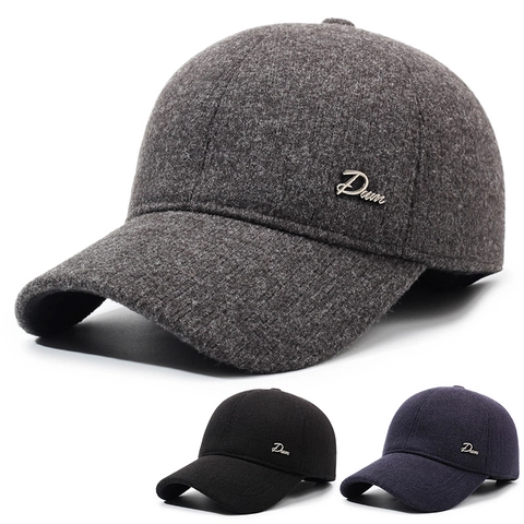 Cappello Da Baseball Invernale Da Uomo Con Paraorecchie In Lana Spessa Calda Antivento Regolabile All'Aperto