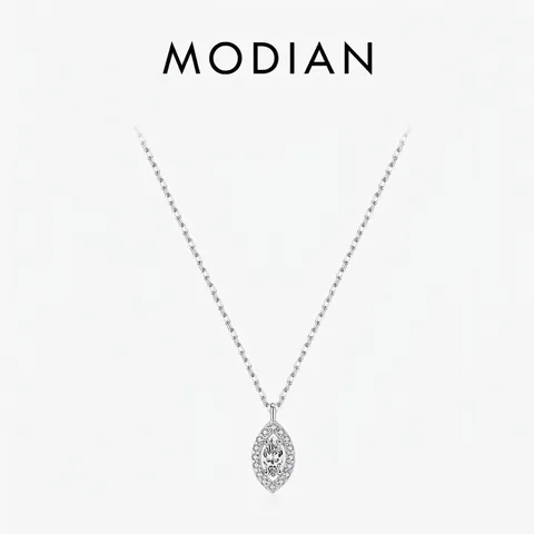 925 Sterling Silber Marquise Zirkon Auge Halo Anhänger Halskette Für Damen Elegante Verstellbare Kette Minimalistischer Schmuck