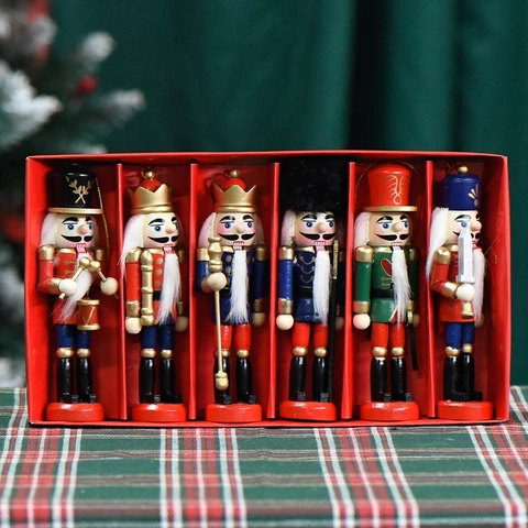 Ornamenti Appesi Soldato Schiaccianoci Legno Dipinto A Mano Decorazioni Albero Di Natale Decorazione Casa Stile Britannico Classico