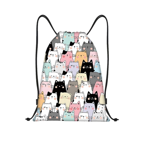 Trekkoord Rugzak Polyester Lichtgewicht Cinch Tas Voor Sport Reizen School Gedrukte Patronen Voor Meisjes Jongens Volwassenen