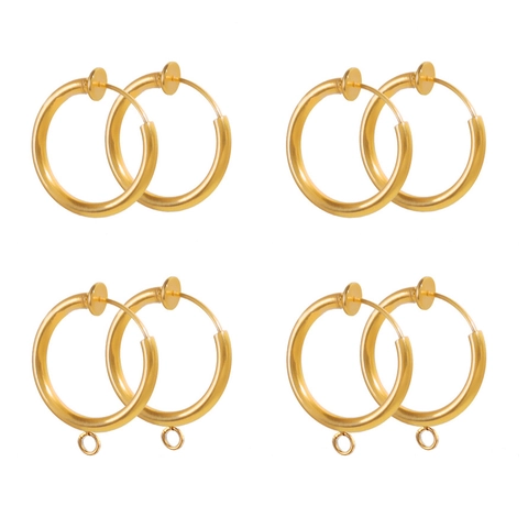 Clips De Pendiente Aro Invisibles Acero Inoxidable Sin Perforación Convertidores Para DIY Joyería Accesorios De Moda