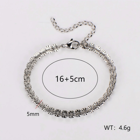 Pulsera De Cadena Geométrica Facetada Acero Inoxidable 304 Joyería Elegante Minimalista Mujeres Ajustable Brillo