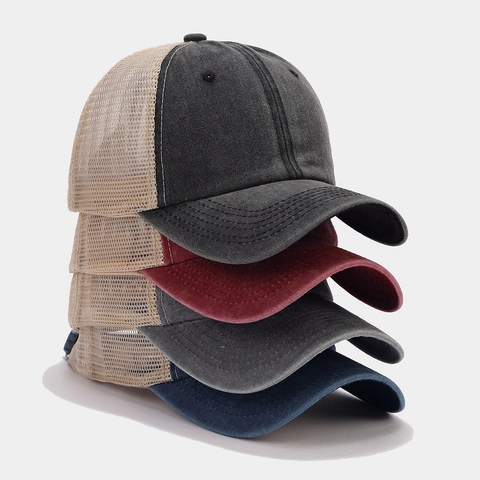 Cappello Trucker In Cotone Lavato Vintage Traspirante In Rete Per Pesca Escursionismo Golf All Aperto Unisex
