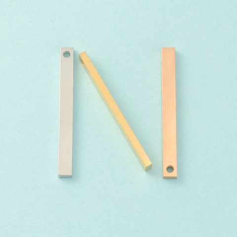 Pendentif Barre Rectangle En Acier Inoxydable Poli Miroir Pour Fabrication De Bijoux Collier DIY Minimaliste Étiquette