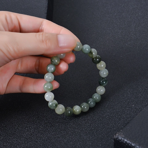 Natural Gemstone Beaded Bracelet Elastic Healing Crystal Relief Anxiety Depression Round Beads Energy Jewelry