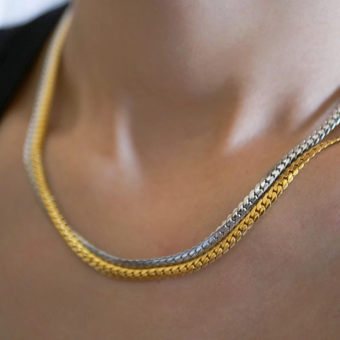 Collana A Catena Piatta In Acciaio Inossidabile A Serpente Girocollo Minimalista Hip Hop Punk Gioielli Per Donne E Uomini
