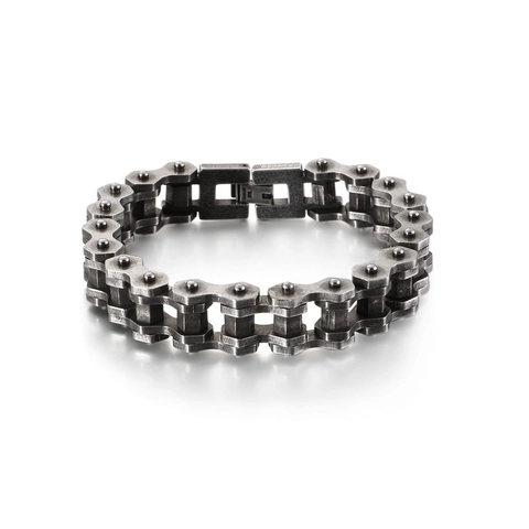 Bracciale Da Uomo In Acciaio Inossidabile Retro Catena Da Moto Bicicletta Gotico Punk Rock Gioielli Pesanti