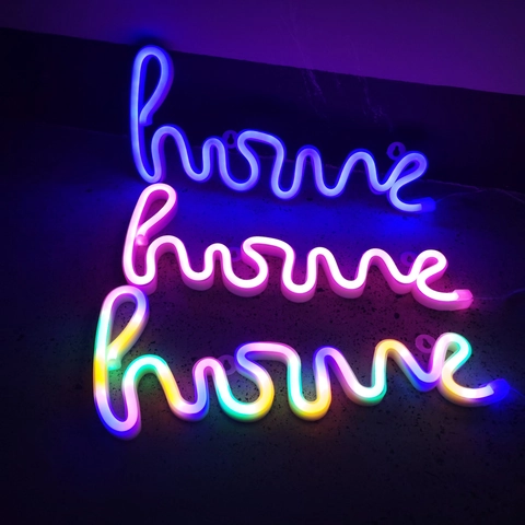 Letrero De Neón LED Home Luz Plástico Tira Flexible USB Alimentado Por Batería Colgante De Pared Decoración Estética Creativa