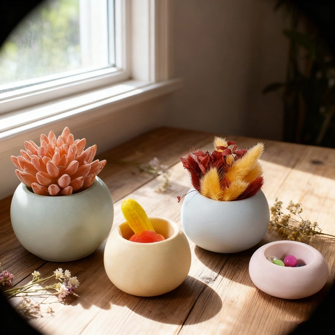 Silicone Mold For Flower Pot Plant Container Storage Jar Resin Casting Plaster Gypsum Craft Handmade Ornament DIY Tool