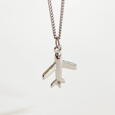 Collana Con Pendente Aereo In Argento Sterling 925 Per Donna Stile Viaggio Minimalista Gioielli Raffinati Catena A O