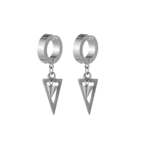 Stainless Steel Geometrische Dreieck Kegel Creolen Punk Spike Anhänger Schmuck Für Männer Und Frauen