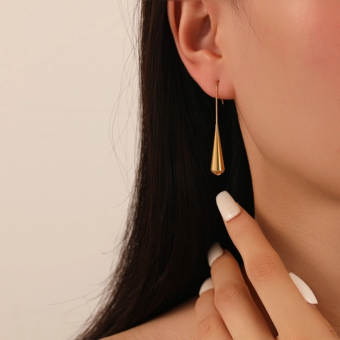 Orecchini A Gancio A Goccia Minimalisti Per Donna Gioielli Geometrici Vintage In Acciaio Inossidabile Lucidato