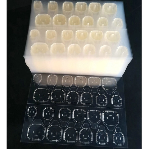 Onglets De Colle À Ongles Double Face Imperméable Haute Viscosité Autocollants Transparents Pour Faux Ongles PET